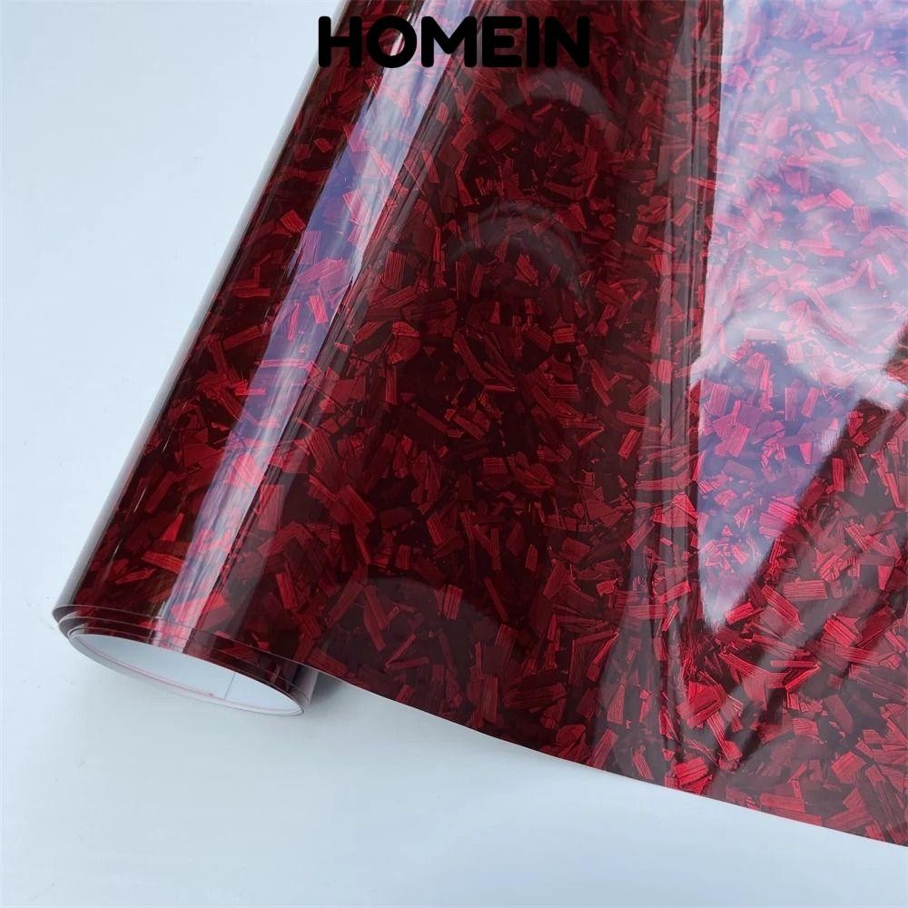 Homein Carbon Vinyl Wrap Film, 152CM * 10CM DIY Wrap Roll Dính Decal, Đen Đỏ Tự Dính Miếng Dán Xe Vi