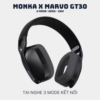 Tai nghe gaming không dây Monka Marvo GT30 - 3 mode - Tai nghe chụp - Sạc Type-c - Được Turn sẵn
