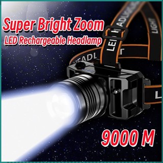 Đèn đeo đầu LED Siêu Sáng Câu Cá Đèn Pha Di Động Đèn Pin ZOOM Cảm Biến Sạc Ngoài Trời Chống Thấm Nước Cắm Trại Săn Bắn
