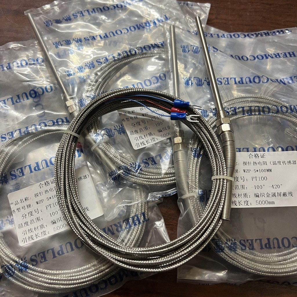 Dây Cảm Biến Nhiệt Độ WZP PT100, Dây Can Nhiệt PT100 Phi 5 G1/8 inch Dải Nhiệt Độ -20~400°C