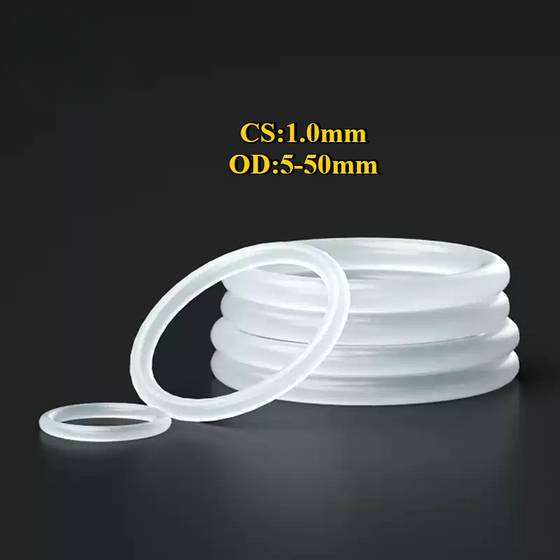 [Xzm-ly-w] Vòng đệm cao su/ oring/ gioăng Trắng(Đường kính ngoài 5-50mm * Đường kính dây 1mm) ซิลิโค