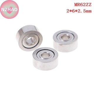 N2hao 10 Cái MR62ZZ (2x6x2.5mm) vòng bi chính xác được bảo vệ bằng kim loại vòng bi mini n