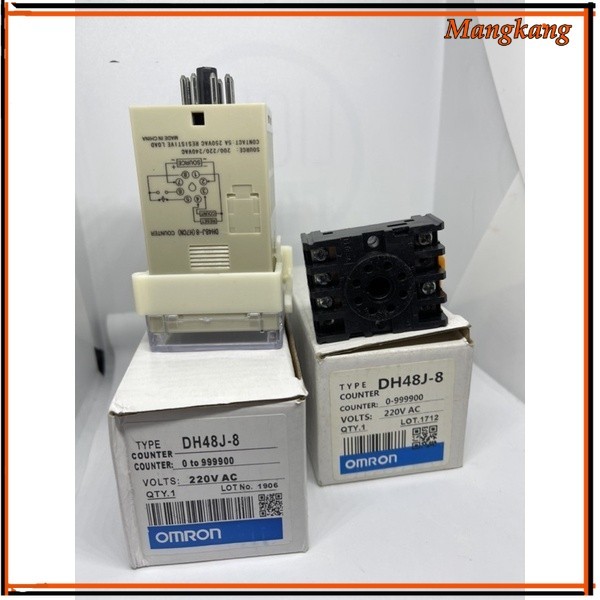 Mới Bộ đếm kỹ thuật số DH48J-8 (0-9999) Có ổ cắm hiện tại 5A 250VAC Có 12V 24V 220v7 ngày.
