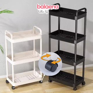 Kệ để đồ đa năng 4 tầng có bánh xe di chuyển tiện lợi, kệ sách đựng đồ phòng khách, phòng ngủ, nhà tắm