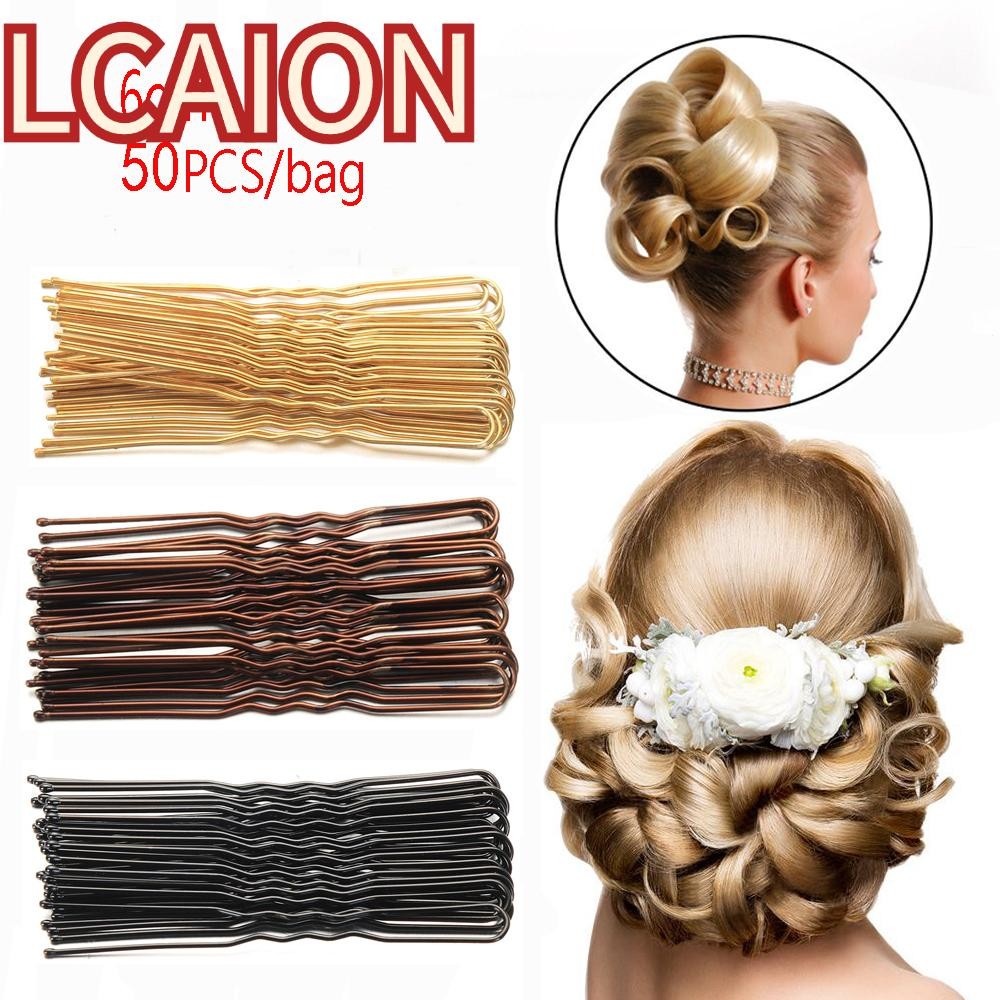 LCAION  50 Cái / túi Kẹp Tóc Sóng Mũ Đội Đầu Hình Chữ U Kẹp Tóc