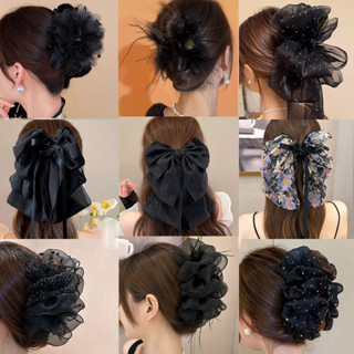 Phong Cách Hàn Quốc Lông Vũ Nơ Lớn Kẹp Tóc Nữ Thanh Lịch Vuốt Tóc