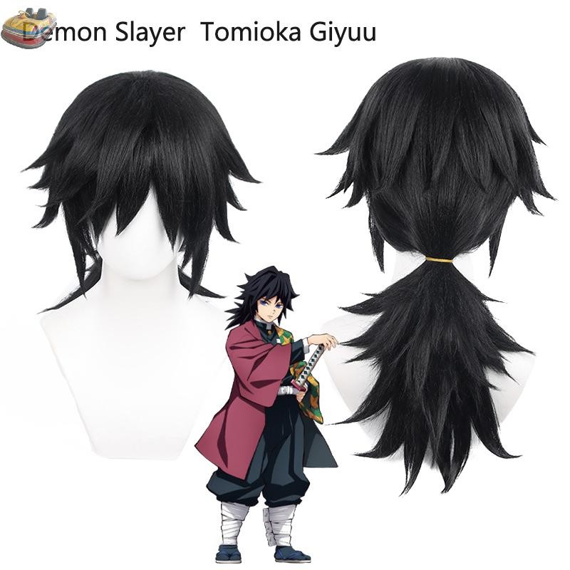 [RIT] Anime Tomioka Giyuu Cosplay Tóc Giả 60cm Tổng Hợp Cosplay Tóc Giả DIY Tóc Nối Dài Chịu Nhiệt V