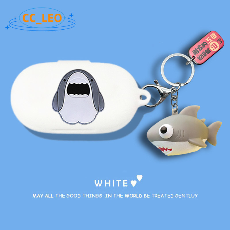 Suitable for Anker Soundcore V20i Case Plush Keychain Cute Shark Pendant Silicone Soft Case Soundcor