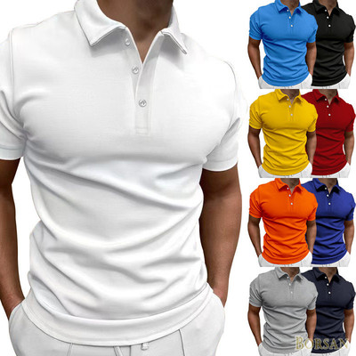 Áo Sơ Mi POLO Nam Tay Ngắn Ve Áo Ôm Nút Đơn Giản Và Thoải Mái Thoáng Khí TJH72