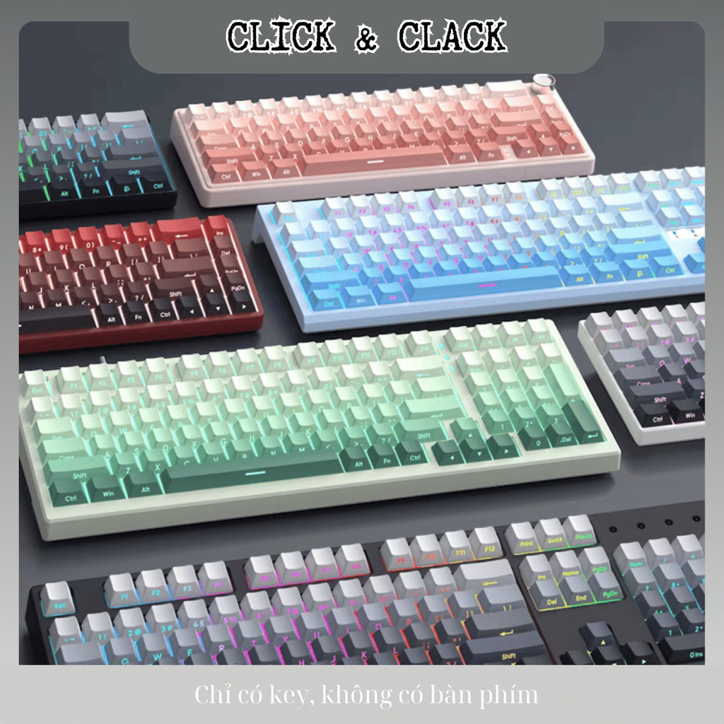 Keycap xuyên led gradient ninja (Side Print) mạch xuôi - PBT doubleshot Dùng Cho Bàn Phím Cơ Led RGB | BigBuy360 - bigbuy360.vn
