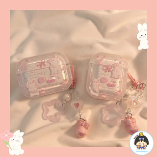 Dễ Thương Thỏ Ngôi Sao Chuông Mặt Dây Chuyền Tai Nghe Dành Cho Airpods 1 2 3 4 Pro 2nd Chống Rơi Ốp Lưng Bluetooth Không Dây Tai Nghe