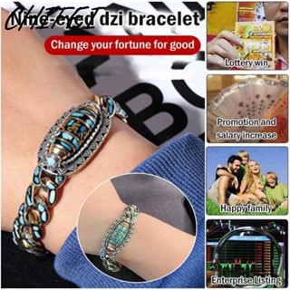 CHIFEI Vòng Tay Chuỗi Hạt Đá Mắt Cá dzi Xoay Được Màu Ngọc Lam Phong Cách Tây Tạng