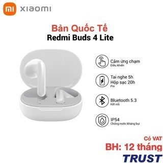 [Bản Quốc Tế] Tai nghe Bluetooth Xiaomi Redmi Buds 4 Lite, Bluetooth 5.3 Lọc Tiếng Ồn Pin Dài