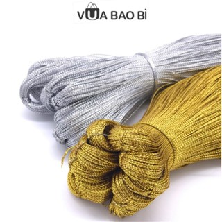 Dây kim tuyến 1mm bó 100m dây treo phụ kiện quà tặng màu vàng / bạc, trang trí Noel , dây treo thiệp