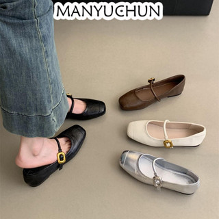 MANYUCHUN Giày Búp Bê Da Cao Cấp Phong Cách Pháp Thanh Lịch Dành Cho Nữ da mềm Sal thời trang công sở đẹp cao cấp Sang trọng Cá tính Đa dạng Đa năng FSX24B0H0L 45Z241108