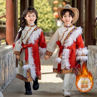 Trẻ Em Thiểu Số Dân Tộc Trang Phục Bé Trai Bé Gái Tây Tạng Dân Tộc Mạnh Mẽ Tân Cương Weiwuer Gai Mông Cổ Ngày Năm Mới Trình Diễn Trang Phục 11.86