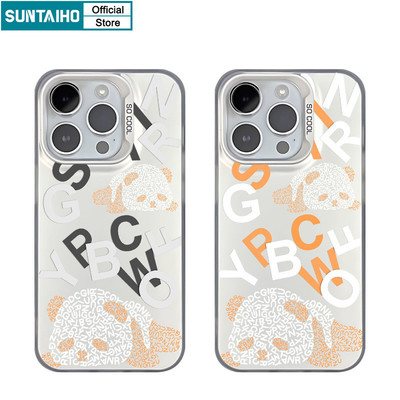 Suntaiho Thời Trang Gấu Trúc Bảng Chữ Cái Tiếng Anh Họa Tiết Ốp lưng Iphone 16 15 14 13 12 11 Pro Max TPU Silicon Mềm Cao Cấp Chống Sốc Ốp Lưng