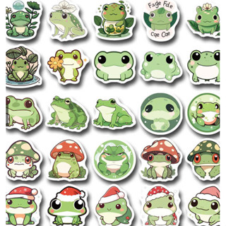 Set 50 sticker Trí Anh ếch xanh Dễ Thương - dán mũ bảo hiểm