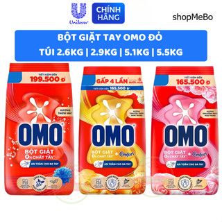 Bột Giặt Tay OMO Xoáy Bay Vết Bẩn Cứng Đầu Và Mùi Hôi - Túi 2.6KG | 2.9KG | 5.1KG | 5.5KG
