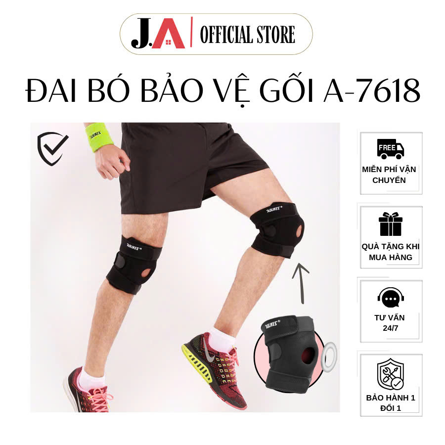 Đai Bảo Vệ Gối Aolikes A-7618, Đai Cố Định Đầu Gối Hỗ Trợ Thể Thao Giảm Chấn Thương, Đai Bó Gối Thể 