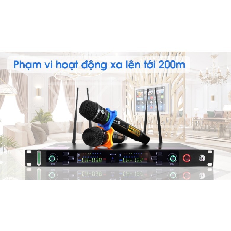 Micro không dây SHURE UGX-23 Chính hãng, 4 râu tiếp sóng - Gia Khang Audio