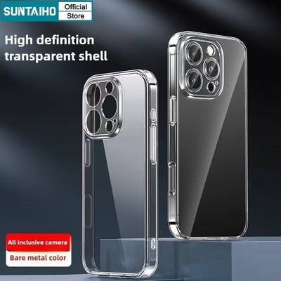 Suntaiho Ốp Điện Thoại Trong Suốt Đơn Giản TPU Siêu Mỏng Ốp Lưng Mềm Chống Sốc Có Bảo Vệ Camera Cho iPhone 16 15 14 13 12 11 Pro Max IP 7 8 Plus Iphon X Xs XR Xs Max