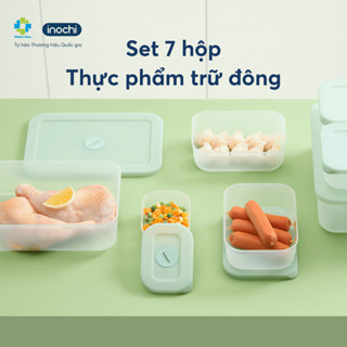 Bộ 7 hộp TRỮ ĐÔNG Inochi (4 hộp 290ml, 2 hộp 900ml, 1 hộp 3600ml) Bảo Quản Tươi Ngon Cho Thực Phẩm