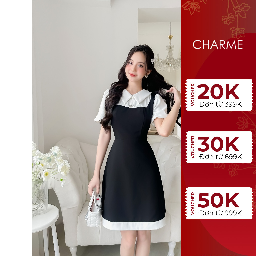 Váy yếm phối cổ đức Charme 308001