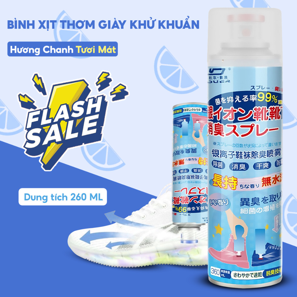 Bình xịt khử mùi hôi giày dép Nano Bạc diệt khuẩn, chai sịt làm thơm tủ quần áo, hết mùi tất chân, vớ chân lưu hương lâu