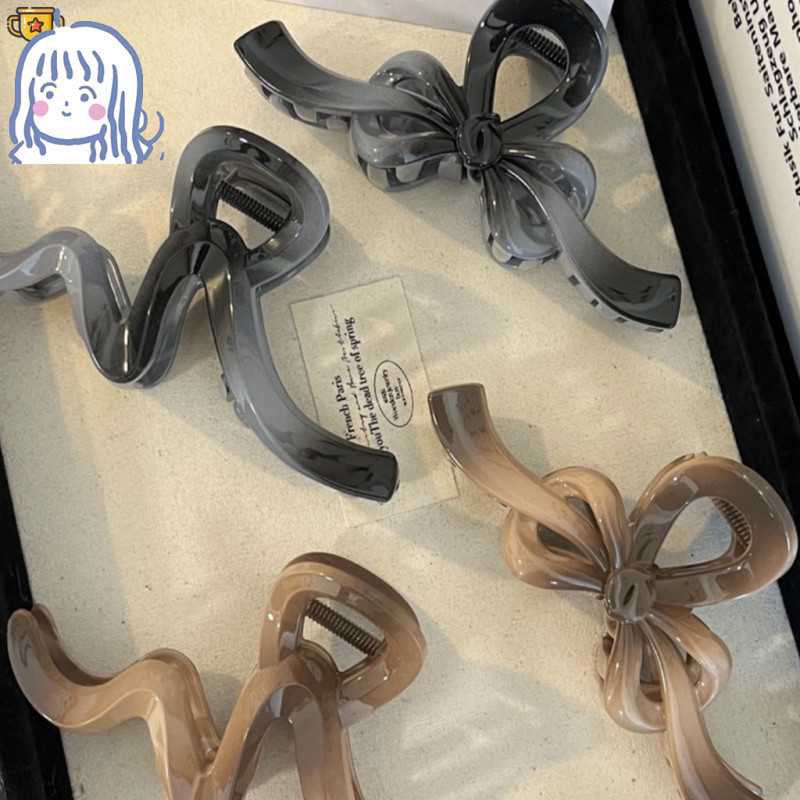 [Cep] Kẹp Tóc Nơ Màu Gradient Kẹp Tóc Cá Mập Cho Nữ Thời Trang Bé Gái Vuốt Tóc Phụ Kiện Tóc Mũ Nón T