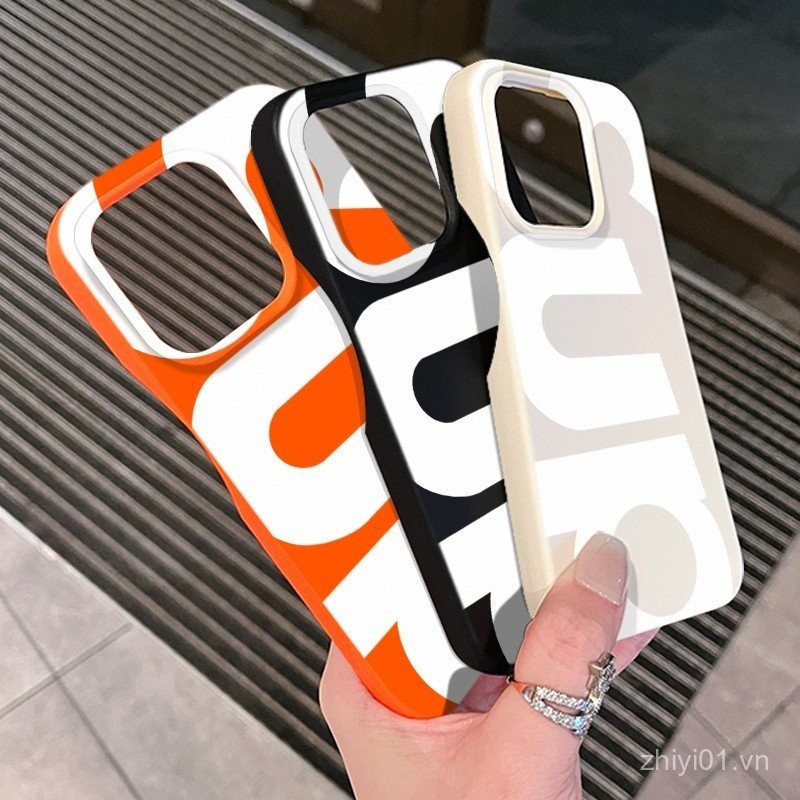 Ốp điện thoại Apple màu trắng SUP nhãn tiếng Anh tương thích với iPhone 16 Pro 16 Pro Max 14 Plus 16