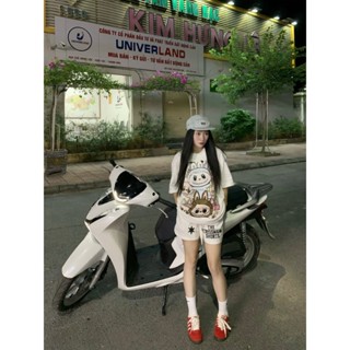 Set áo thun labubu  + quần short cho  gia đình , bộ áo phông quần cộc trẻ em unisex , Kid_genz