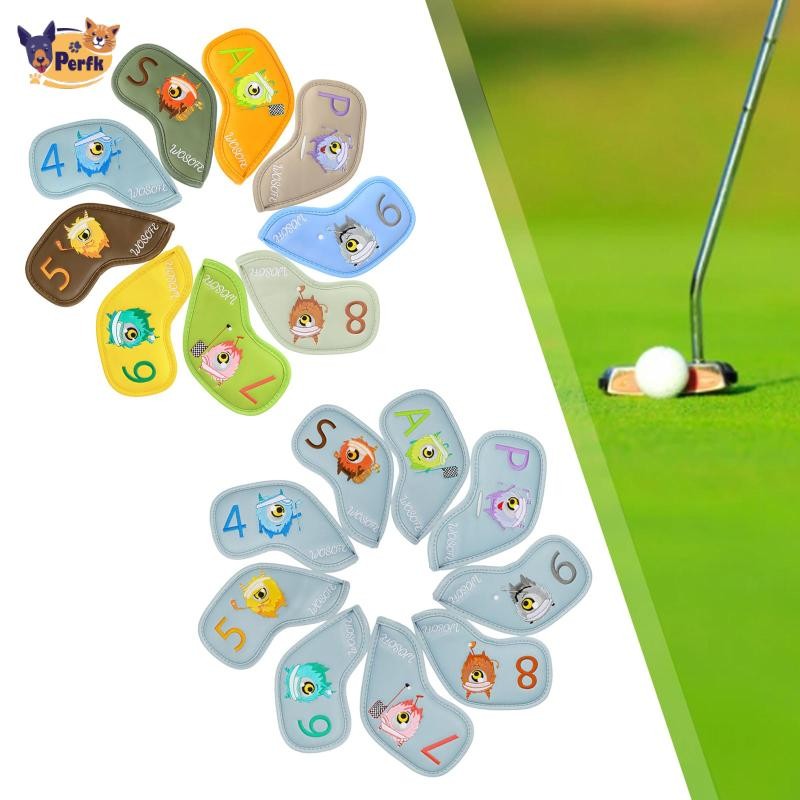 9 Chiếc Golf Iron Headcovers Golf Iron Head Protectors Golfer Có Số Chữ Thẻ Thiết Bị Huấn Luyện Golf