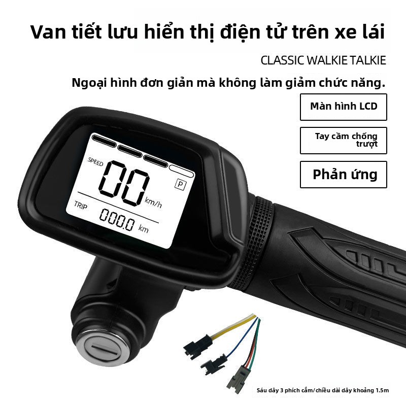 Ghi đông xe đạp điện hiển thị công suất, xe đạp pin lithium gập lại, ghi đông xe đạp điện, ga LCD 36
