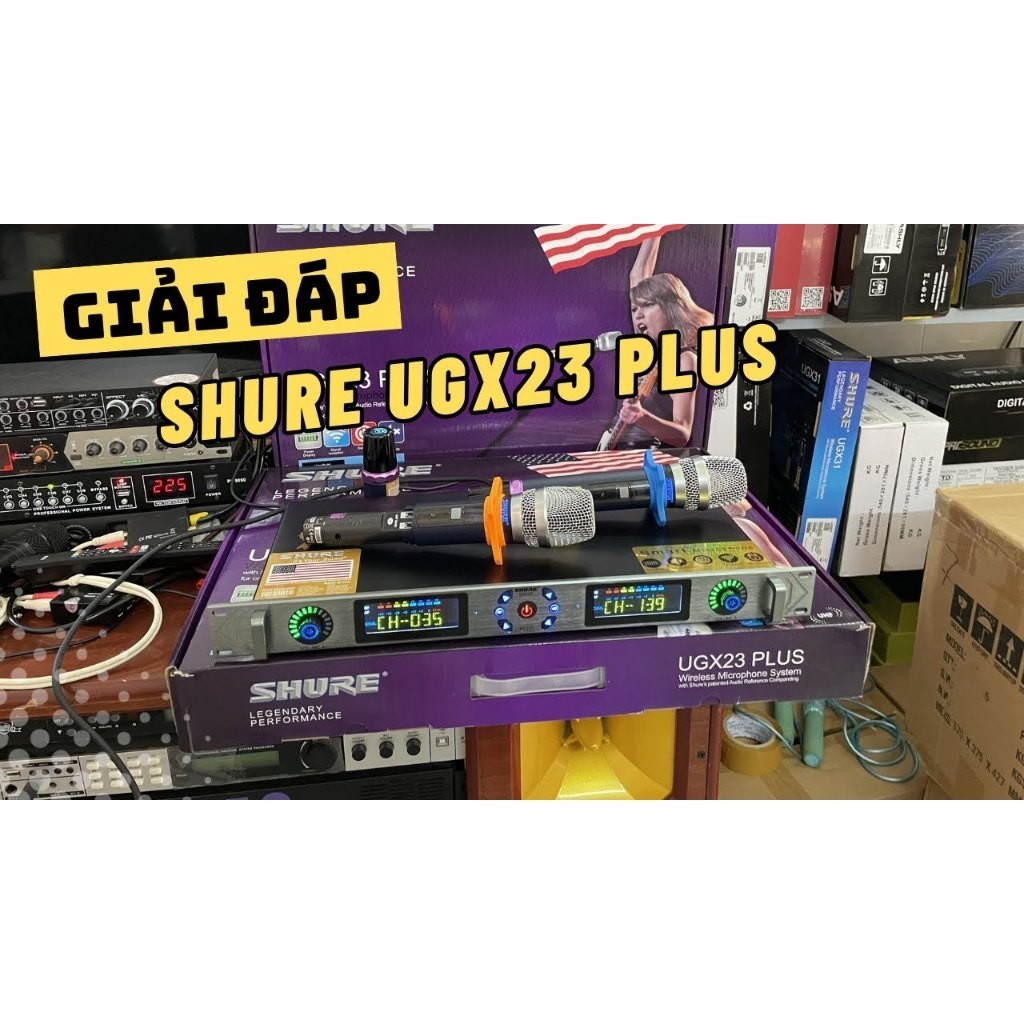 Micro không dây SHURE UGX23 PLUS Chính hãng ( 4 râu tiếp sóng)năm 2024 - Gia Khang Audio