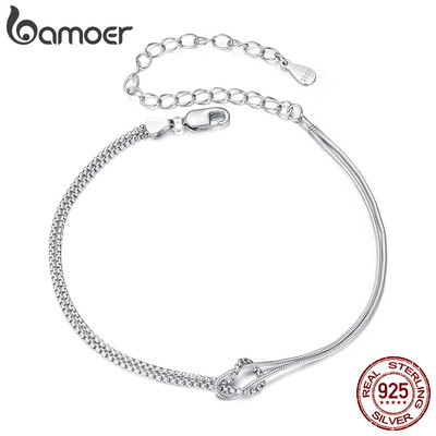 Bamoer 925 Sterling Sliver Vòng Tay Đeo Chéo Trang Sức Thời Trang Quà Tặng Cho Nữ