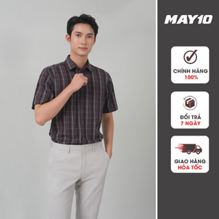 Áo sơ mi nam cộc tay May 10 dáng Regular mã 010122148 vải bamboo mềm mát