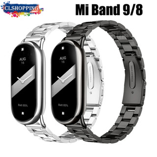 Dây đeo đồng hồ kim loại bằng thép không gỉ cổ điển cho Xiaomi Band 9 8 NFC Dây đeo bằng thép không gỉ Vòng đeo tay thay thế cho Mi Band 7 6 5 4 3 NFC với phụ kiện dây đeo bằng kim loại