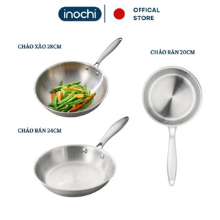 Chảo rán, xào INOX nguyên khối Omi GOURMET -Inochi Bắt từ nhanh, tiết kiệm điện năng Cỡ 20-26-28cm