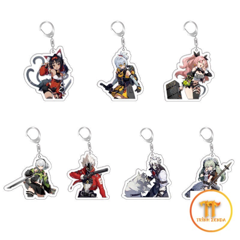 Móc khóa Zenless Zone Zero Wise Belle Anby Demara Nicole Demara Anime Phụ kiện trang trí túi xách Ba