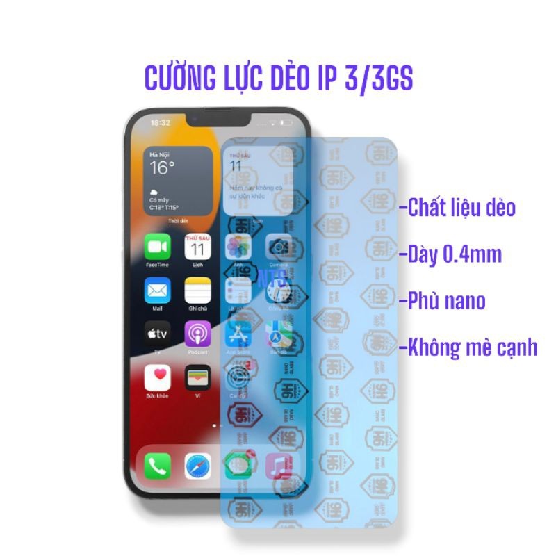 Dán cường lực dẻo bảo vệ màn hình phone 3/3GS VTstore