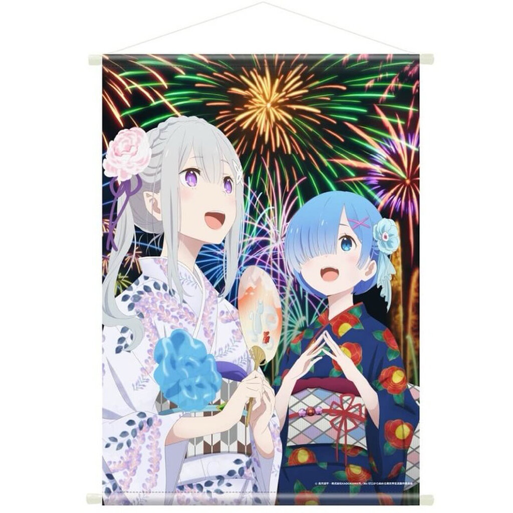Vải treo Emilia & Rem -Re: Zero Starting Life In Another World A3 -Tắm- Emilia & Rem Yukata Ver.]