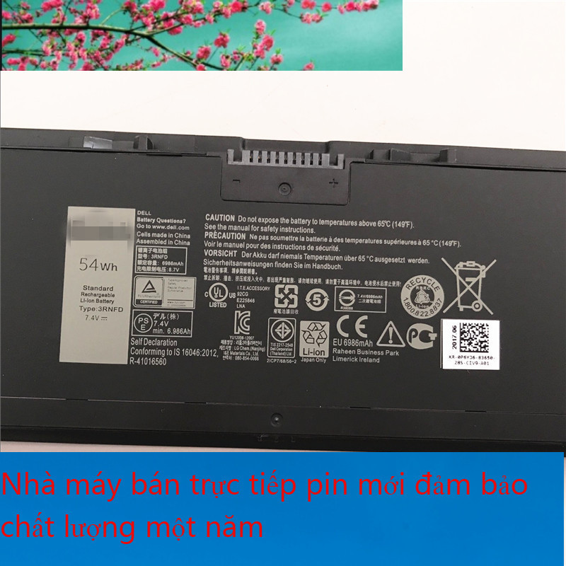 Pin mới cho pin máy tính xách tay Dell E7440 E7450 34GKR 3RNFD