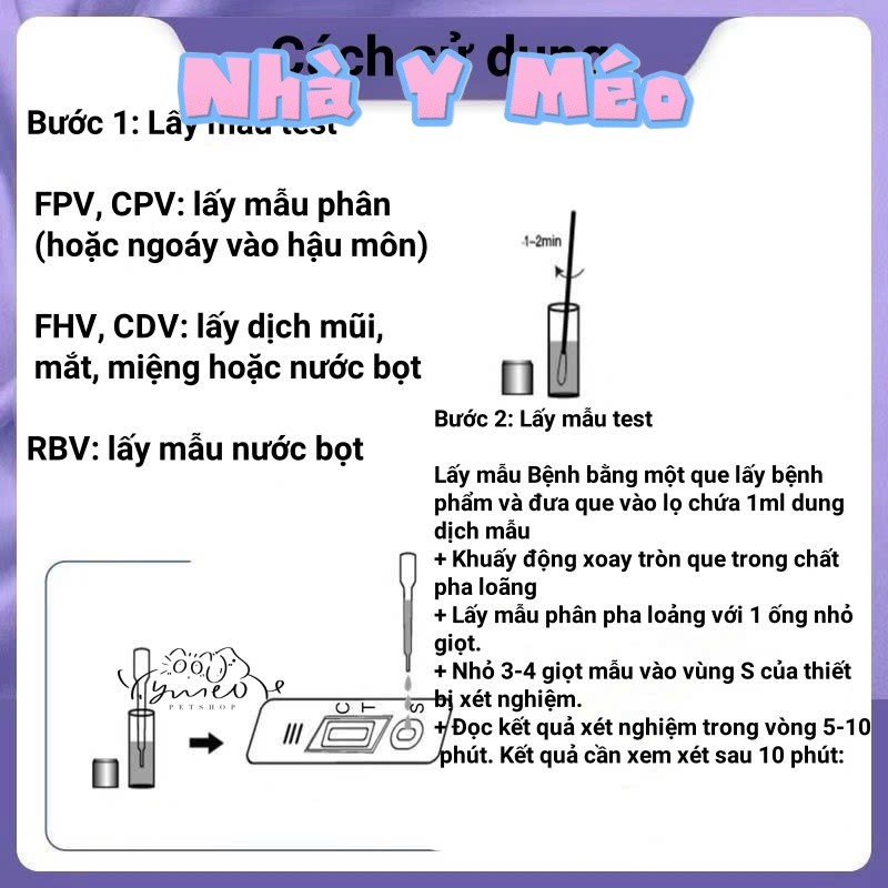 Bộ kit test Parvo (CPV), Care (CDV), bệnh dại (RBV) cho chó
