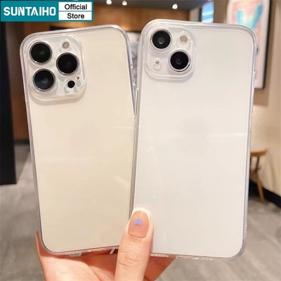 Suntaiho Vỏ Điện Thoại Trong Suốt Đơn Giản TPU Siêu Mỏng Vỏ Mềm Chống Sốc Có Bảo Vệ Camera Cho iPhone 16 15 14 13 12 11 Pro Max IP 7 8 Plus Iphon X Xs XR Xs Max