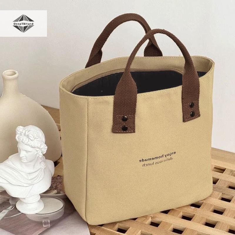 < DeepTBHand > Túi xách nữ vải Canvas màu trơn Túi du lịch dung tích lớn thông thường dành cho nữ