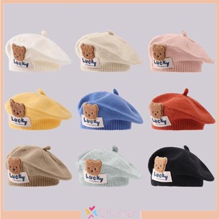   Chamer  Mũ nồi mùa thu đông cho bé Mũ beanie dệt kim chống lạnh và ấm áp cho bé gái Phiên bản Hàn Quốc Mũ họa sĩ công chúa MỚI 