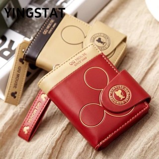 YINGSTAT Ví đựng tiền xu , Túi đựng tiền cỡ nhỏ họa tiết chuột, Ví Mini PU hai lần cho thẻ tín dụng