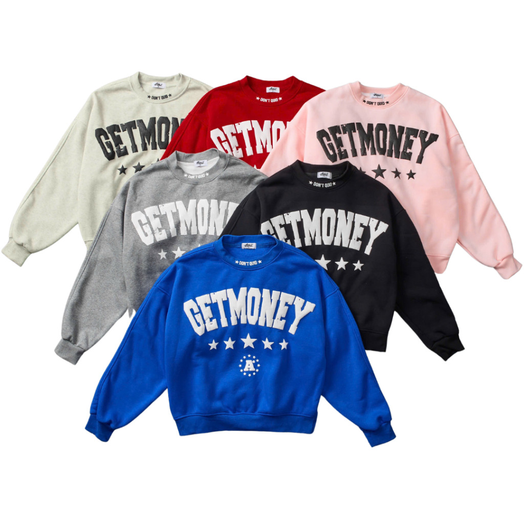 Gonzstudio Áo Sweater Nỉ Bông Form Boxy Tay Phòng In Nổi Gonz  - Get Money Star Taiduc Store