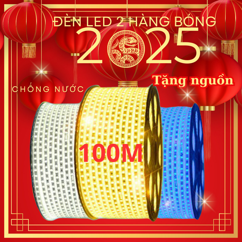 Dây Led Đôi 2835  2 hàng Siêu Sáng Chống Nước - Quấn Cây Trang Trí Ngoài Trời - Tặng Nguồn Cho Đơn 1